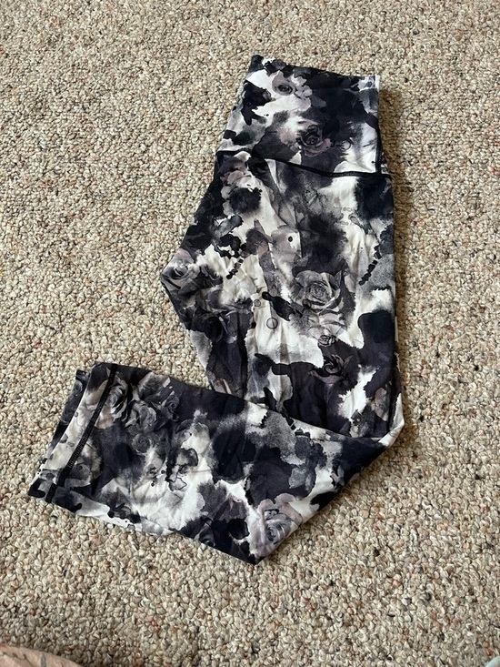 lululemon athletica Pants - lululemon athletica Black and White Rose Pattern